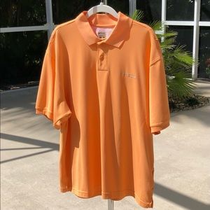 NWOT MEN’S Columbia Orange Short Sleeved Pullover Polo with Venting Sz. Large